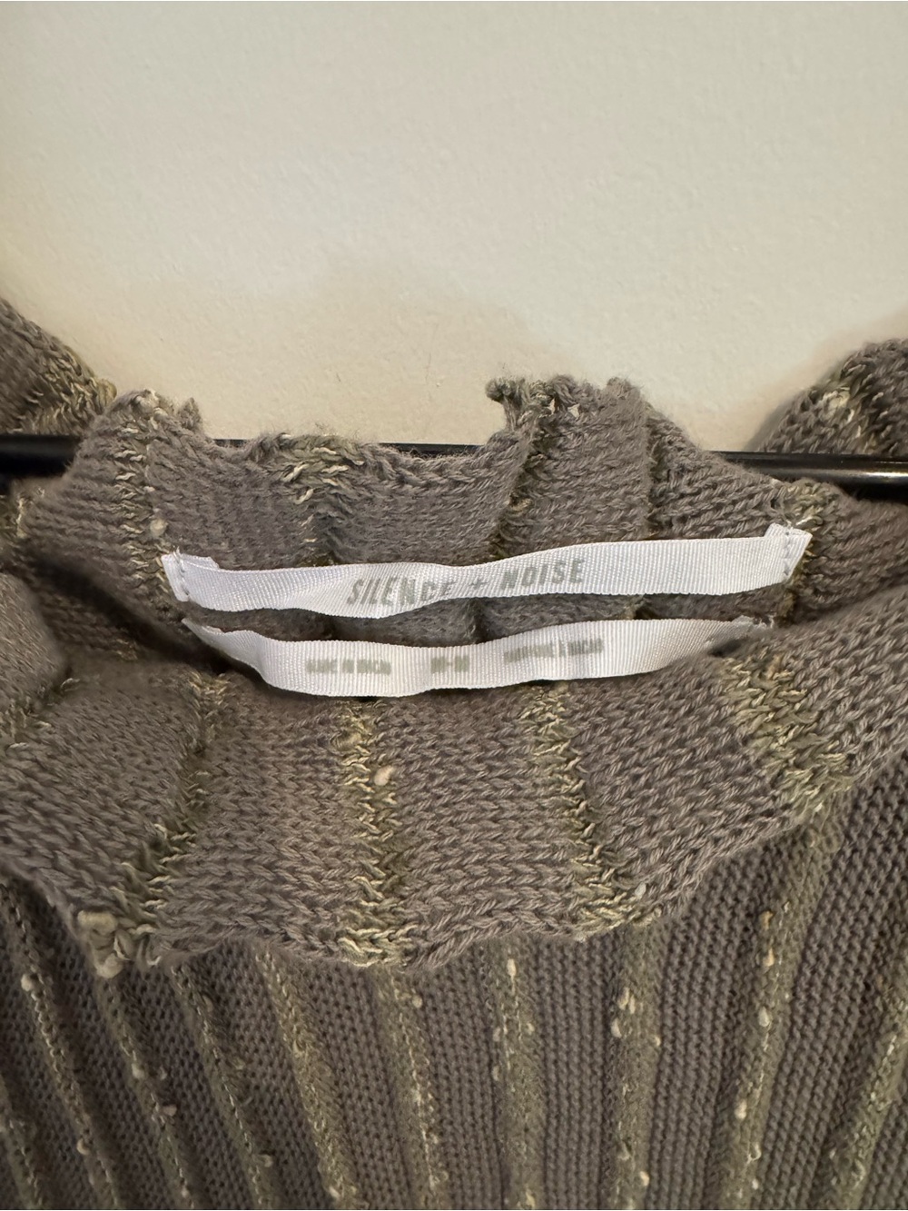 silence + noise Olive Ribbed Knit Top with Subtle Metallic Thread - Picture 2 of 2